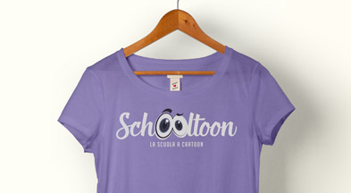 Maglietta donna viola con logo Schooltoon